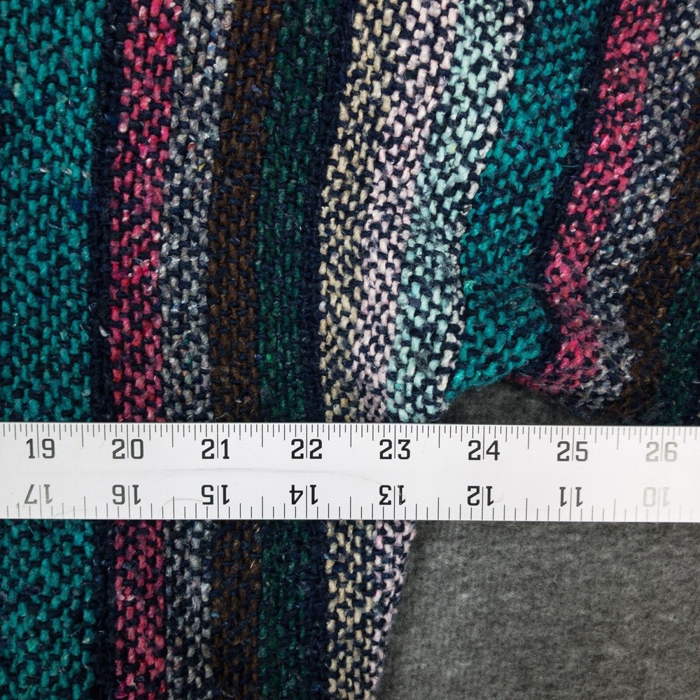 Vintage Drug Rug Pullover Hoodie Hippie Grunge Surf Boho Jacket Adult XL Teal - Picture 9 of 11